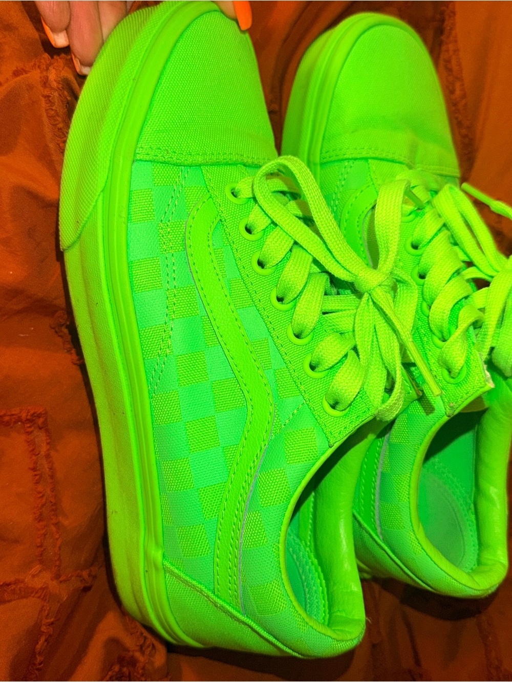 Vans Neon Green Checkerboard Old Skool